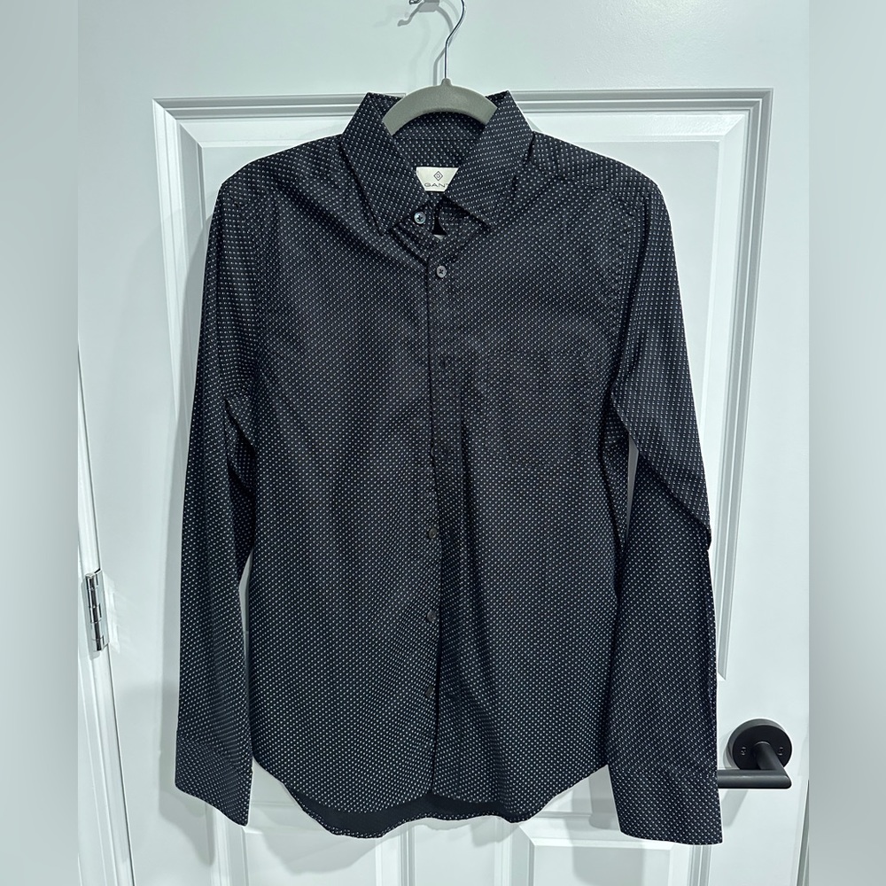 Gant Black/Blue collared long sleeve shirt size Small
